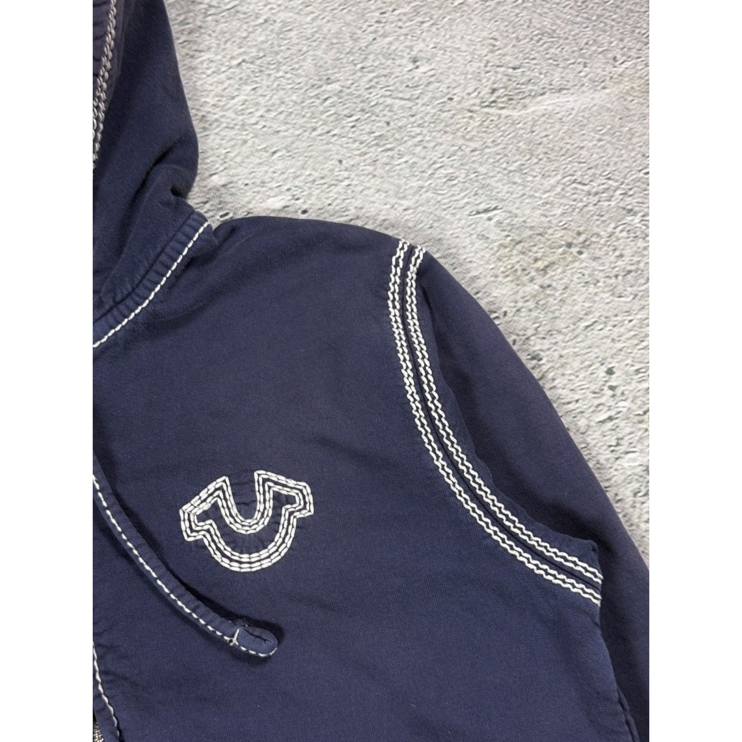 True Religion track suit zip hoodie sweatpants navy