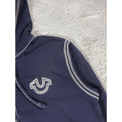 True Religion track suit zip hoodie sweatpants navy