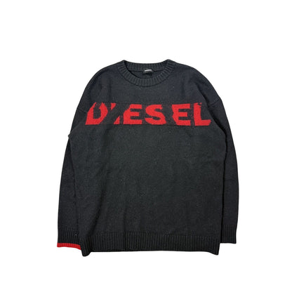 Diesel vintage sweater black Y2K big logo red