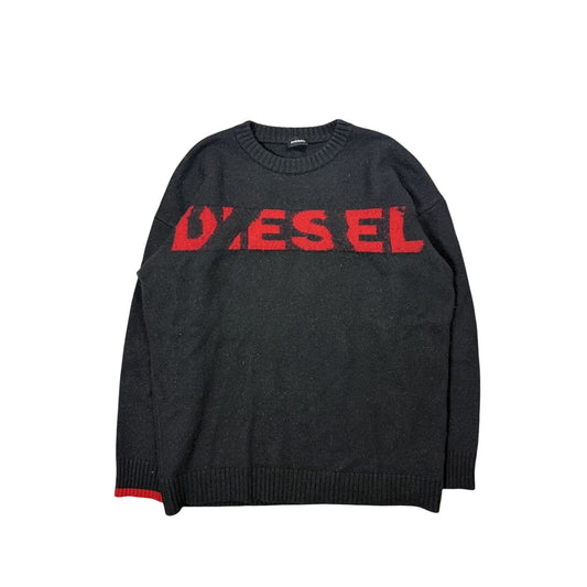 Diesel vintage sweater black Y2K big logo red
