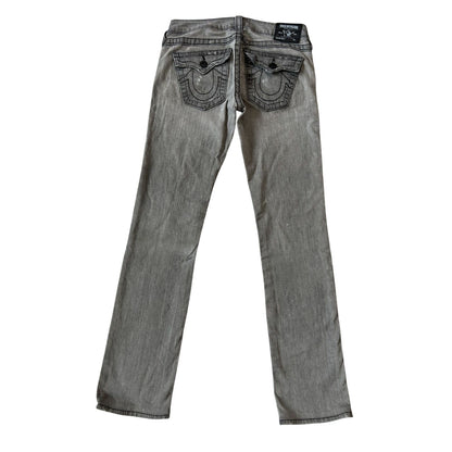 True Religion grey jeans black contrast stitching Billy Y2K