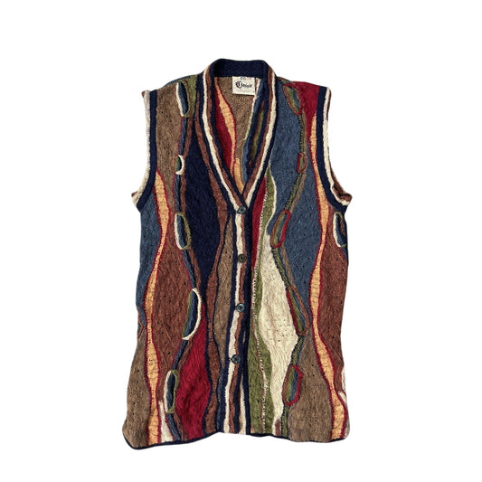 Coogi sweater vest vintage multicolor cable knit multicolor