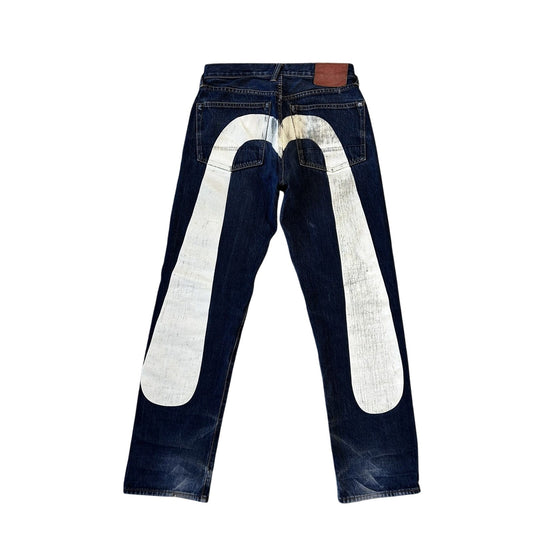 Evisu jeans daicock big logo white selvedge denim Japan