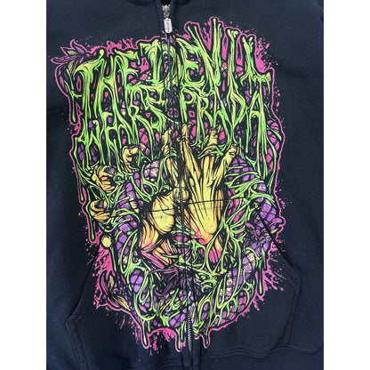 Y2K vintage zip hoodie black The Devil wears Prada horror