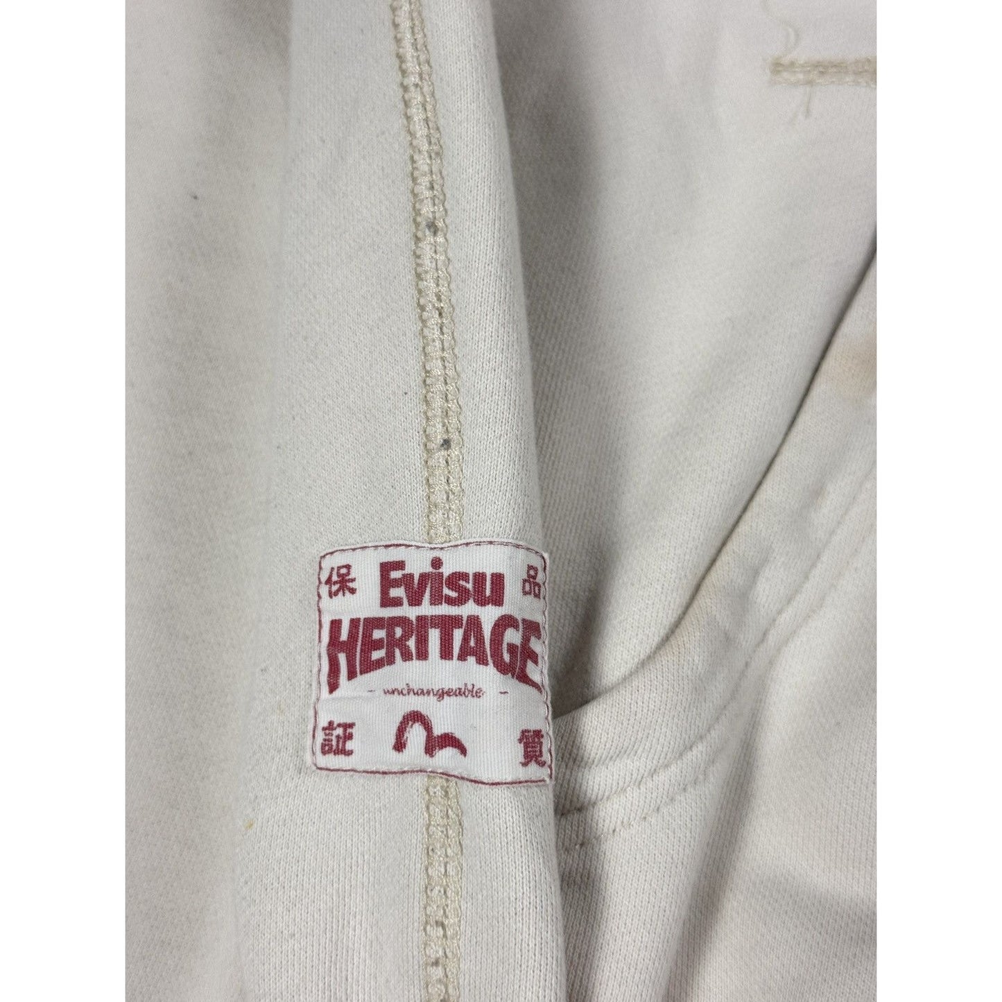 Evisu zip hoodie white red vintage big logo skull Y2K