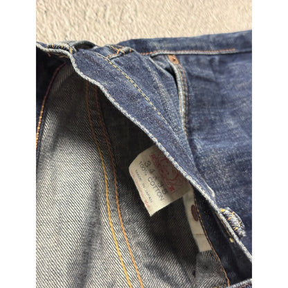 Evisu jeans white daicock big logo blue selvedge denim