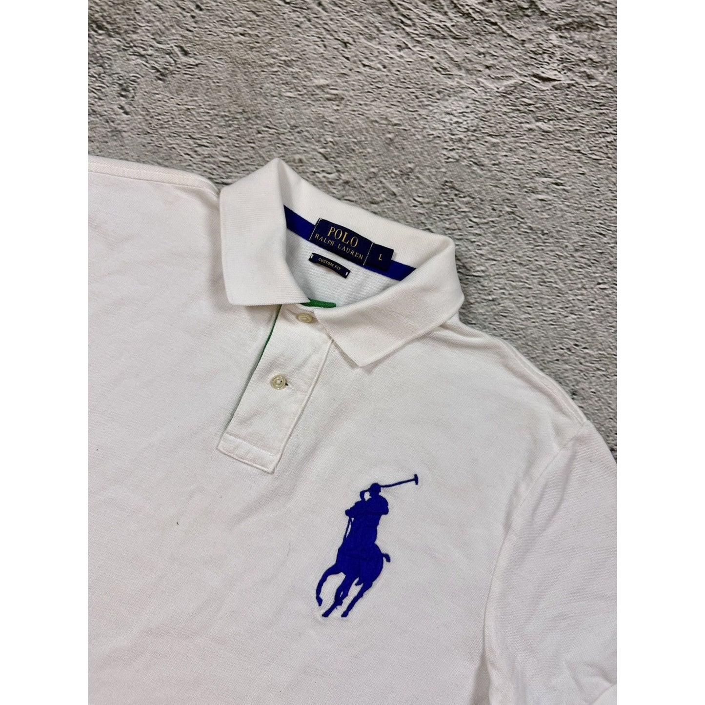 Chief Keef Polo Ralph Lauren Big Pony white navy T-shirt