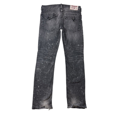 True Religion washed grey dark black jeans straight