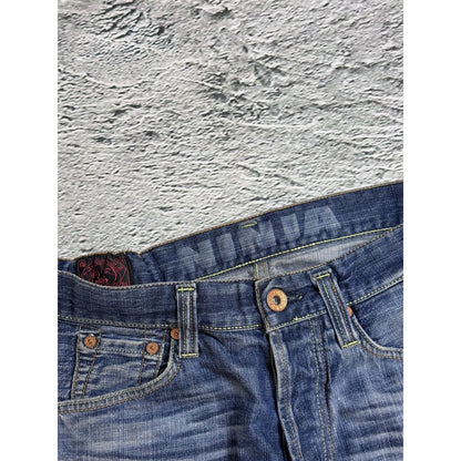 Evisu jeans white daicock big logo blue selvedge denim EU ED