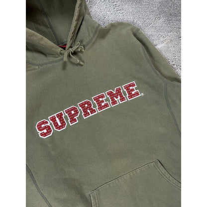 Supreme hoodie The Most Hooded light olive red big logo FW19
