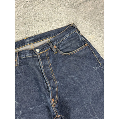 Evisu jeans big logo seagull selvedge denim Y2K navy blue