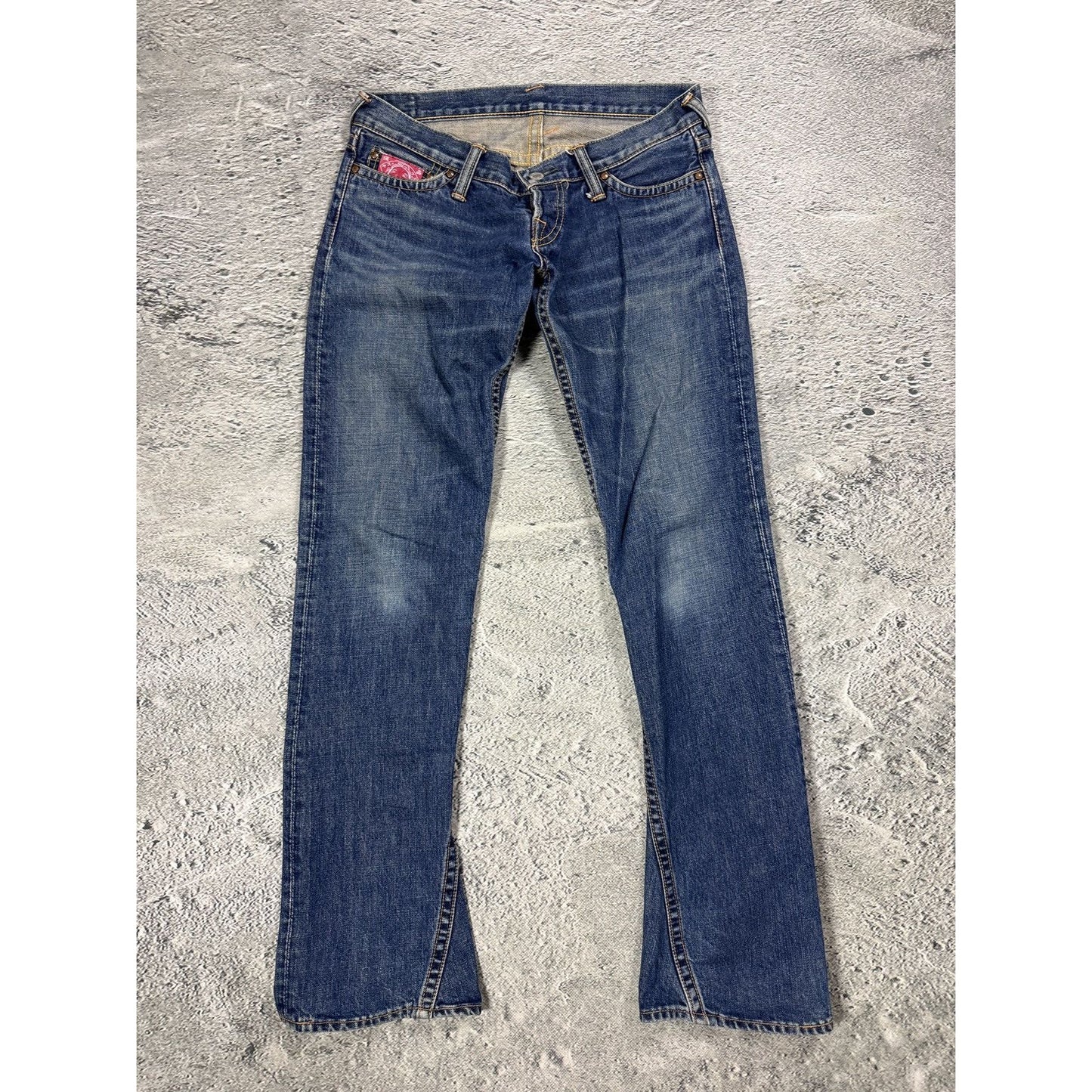 Evisu Donna jeans bootcut zip pockets white vintage