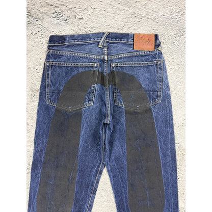 Evisu jeans daicock big logo black selvedge denim navy