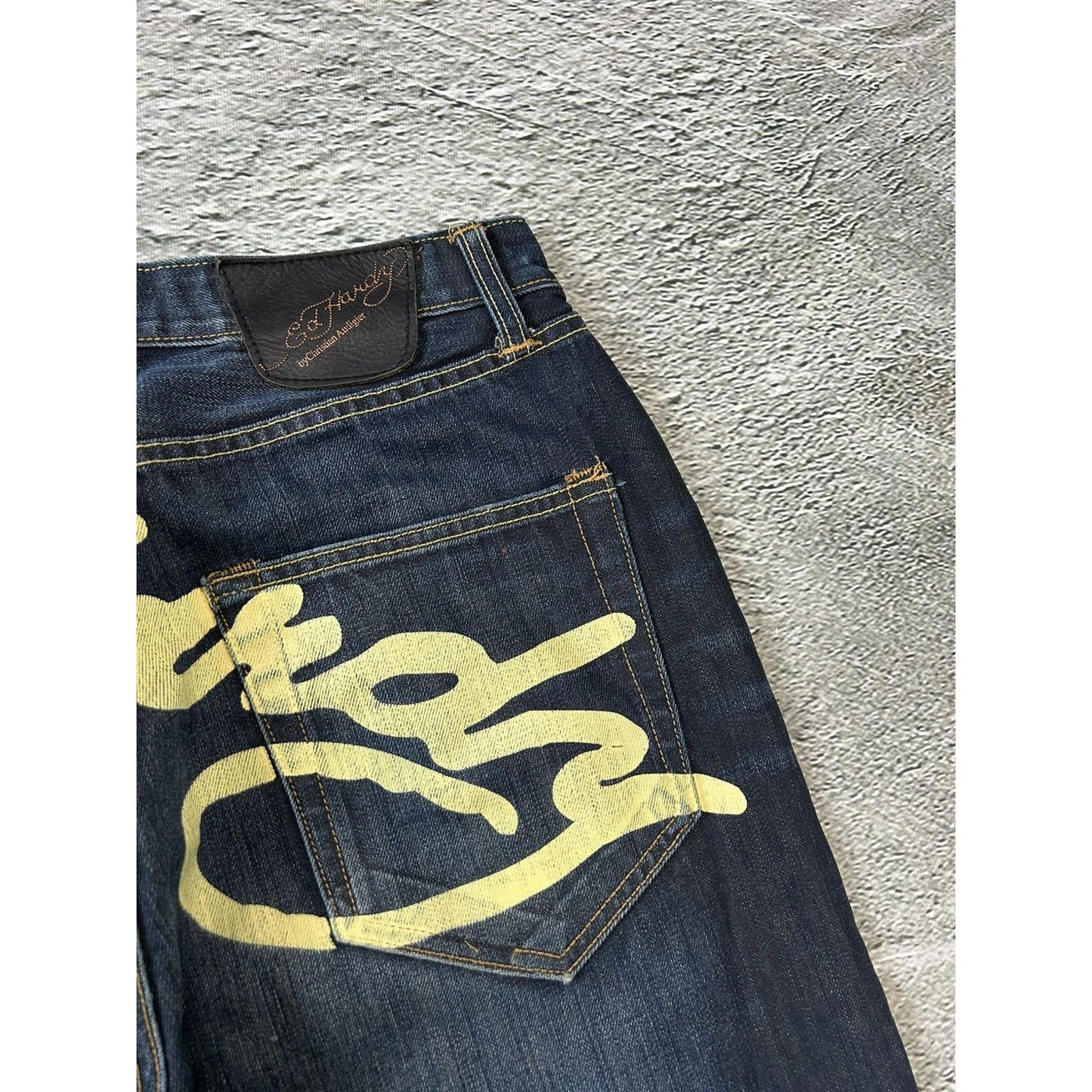Ed Hardy Christian Audigier vintage jeans big logo pants