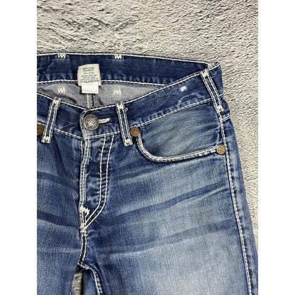 True Religion jeans Nathan Giant Y2K blue white stitching