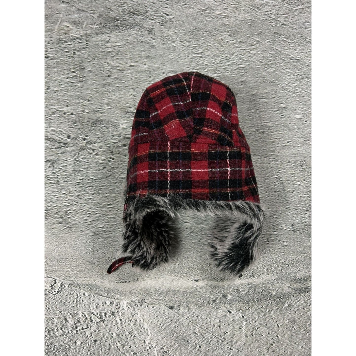 Burton vintage ushanka trooper hat red black with fur