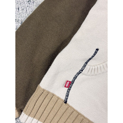 Ecko Unltd vintage zip hooded sweater beige brown big logo