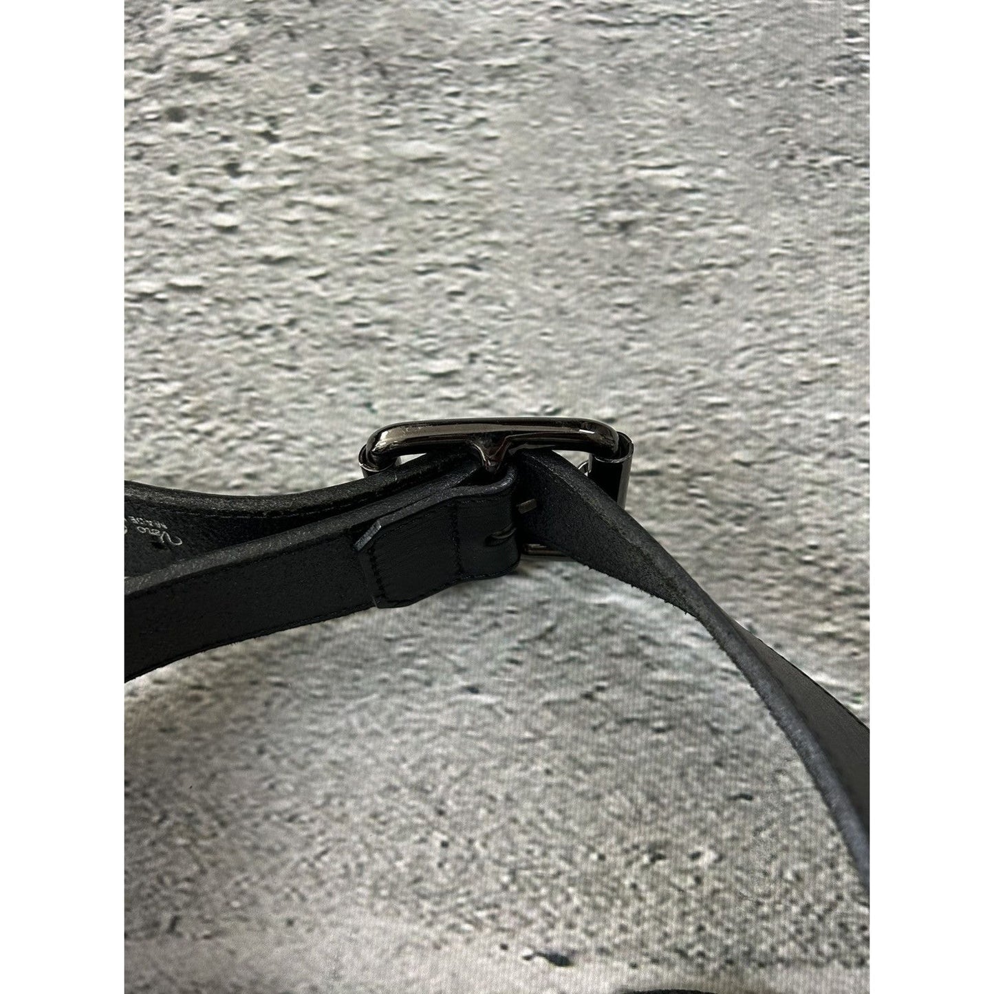 Iceberg belt black leather cowboy avant-garde