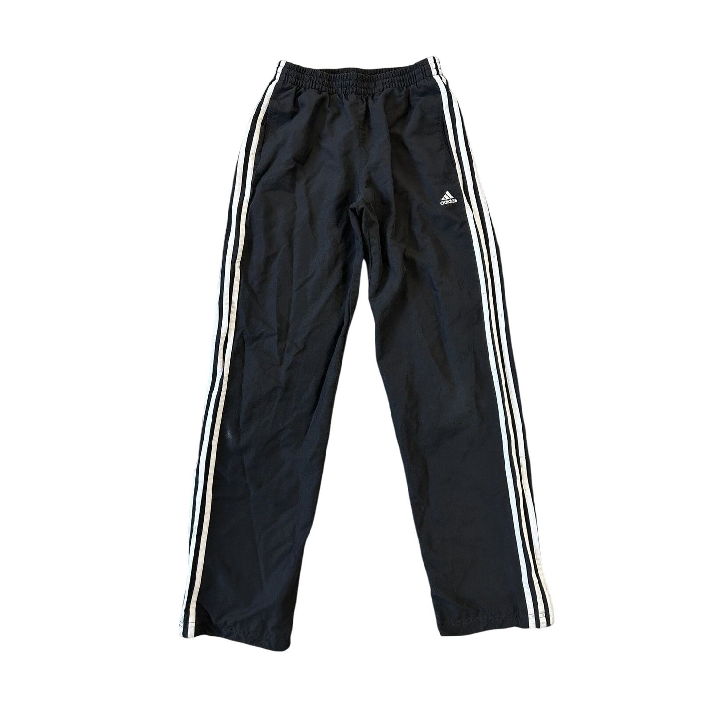 Adidas vintage black track pants small logo 2000s drill Y2K