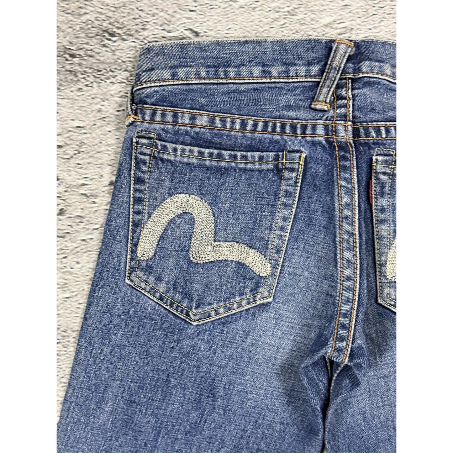 Evisu Donna jeans bootcut gray seagull embroidery