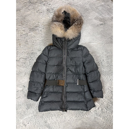 Moncler Fabrette puffer jacket grey down fur