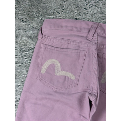 Evisu Donna Pink jeans bootcut flared seagull embroidery
