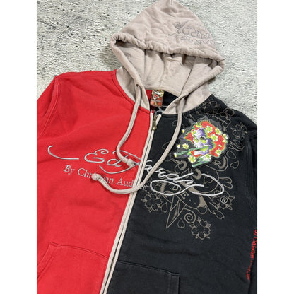 Ed Hardy zip hoodie black red vintage Y2K Christian Audigier