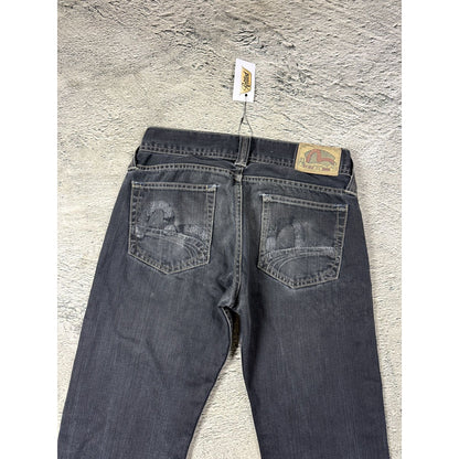 Evisu x Puma vintage black jeans seagulls Y2K