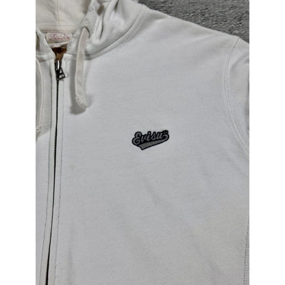 Evisu zip hoodie white vintage big logo seagull Y2K