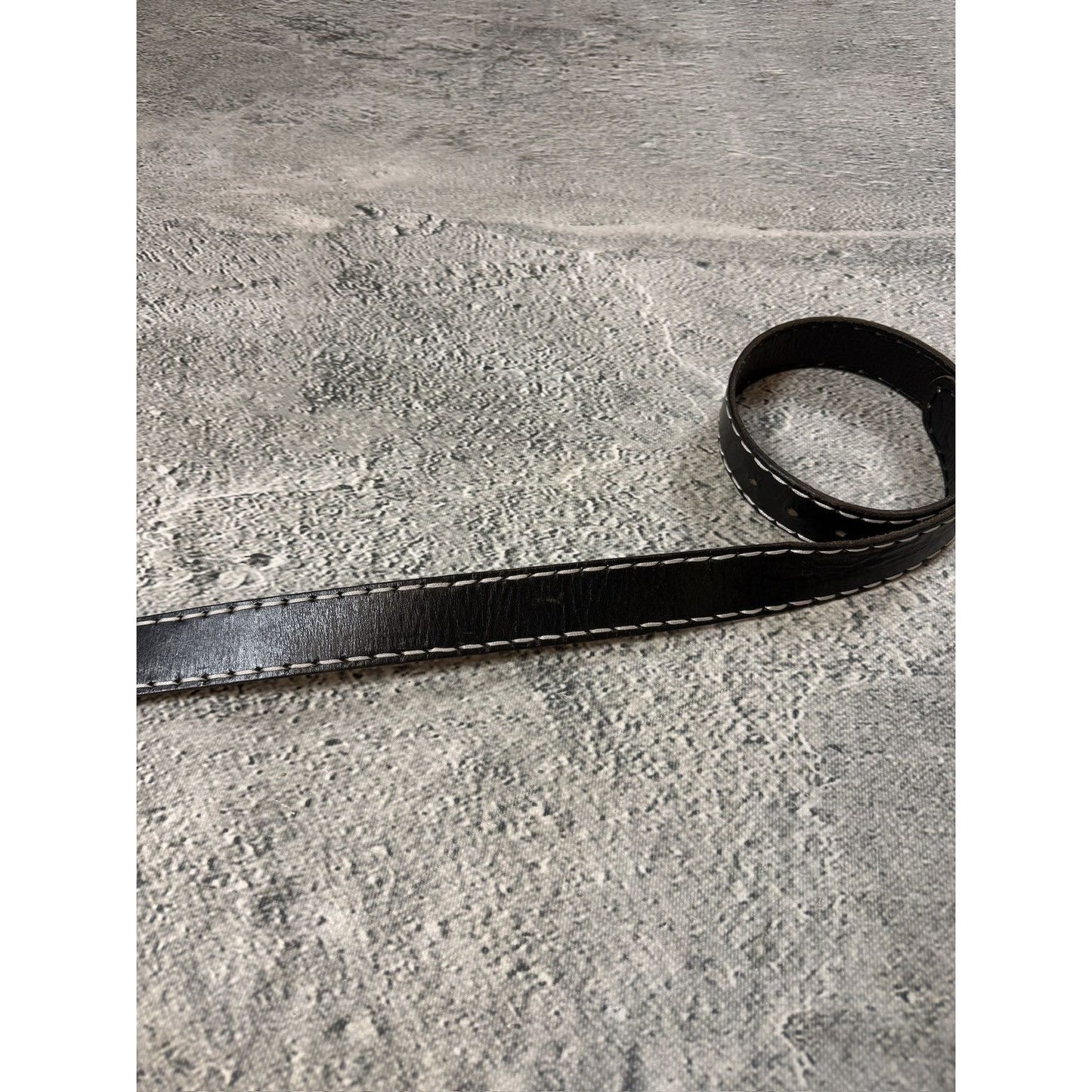 True Religion belt leather black Y2K thick stitching