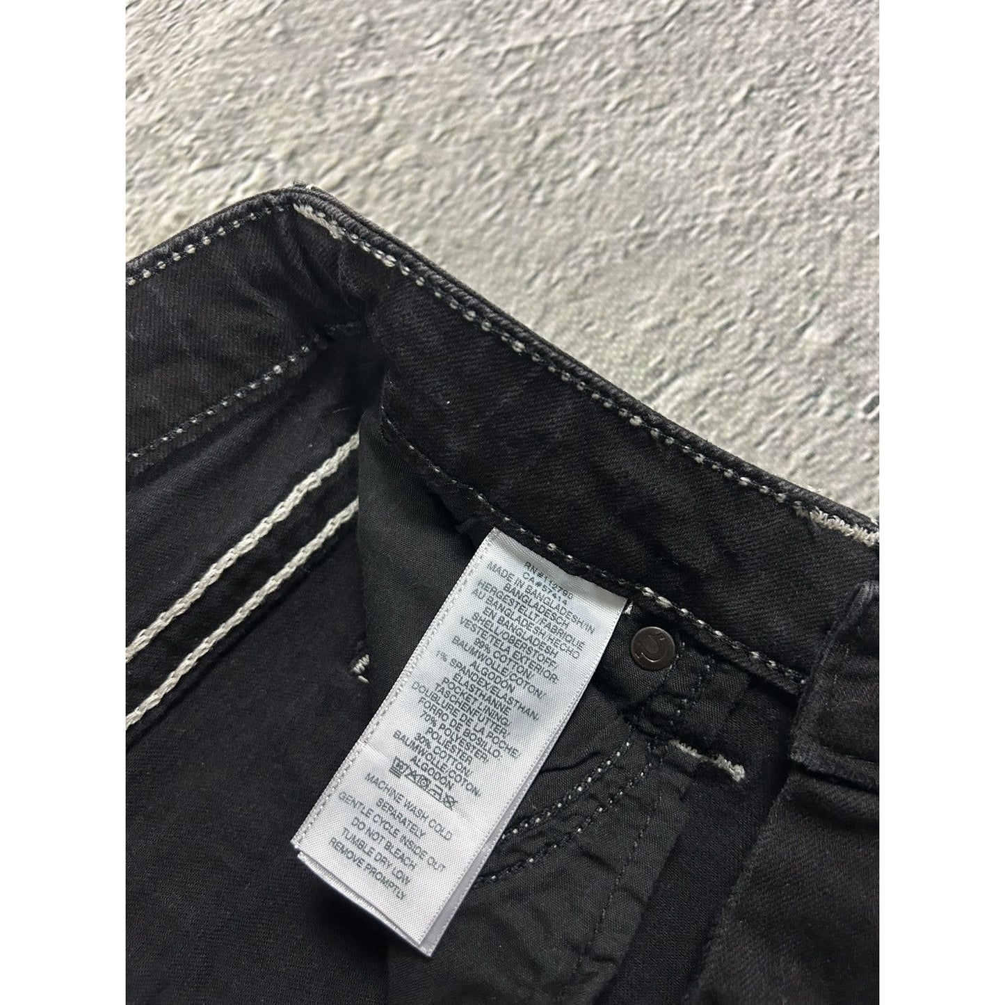 True Religion black Bootcut jeans white stitching Becca
