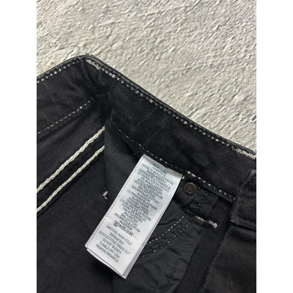 True Religion black Bootcut jeans white stitching Becca