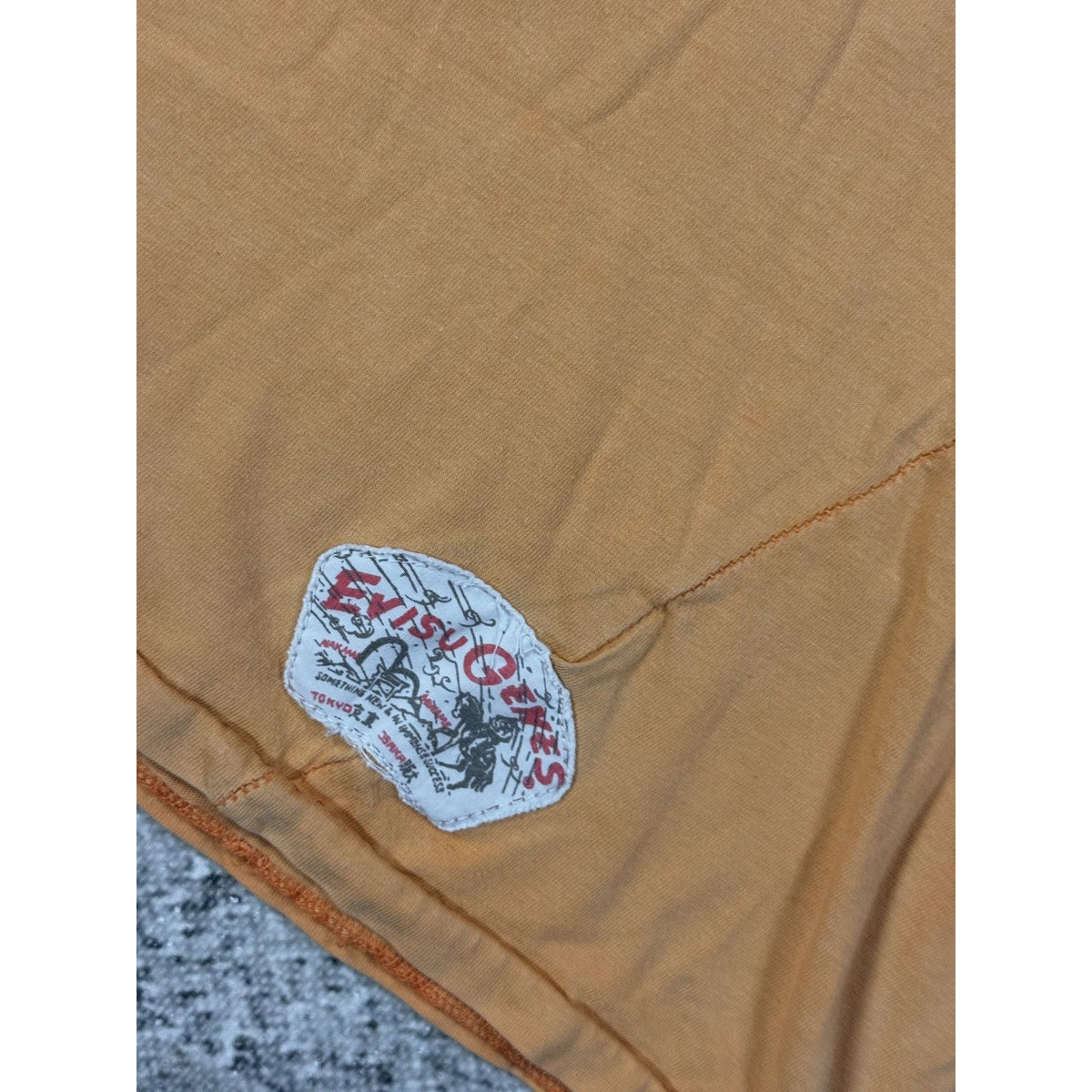 Evisu Genes T-shirt big logo seagull orange Y2K