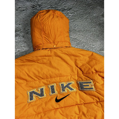 Nike vintage puffer jacket big logo orange neon 90s