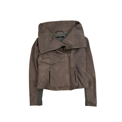 Muubaa Leather Jacket brown smoke grey avant garde