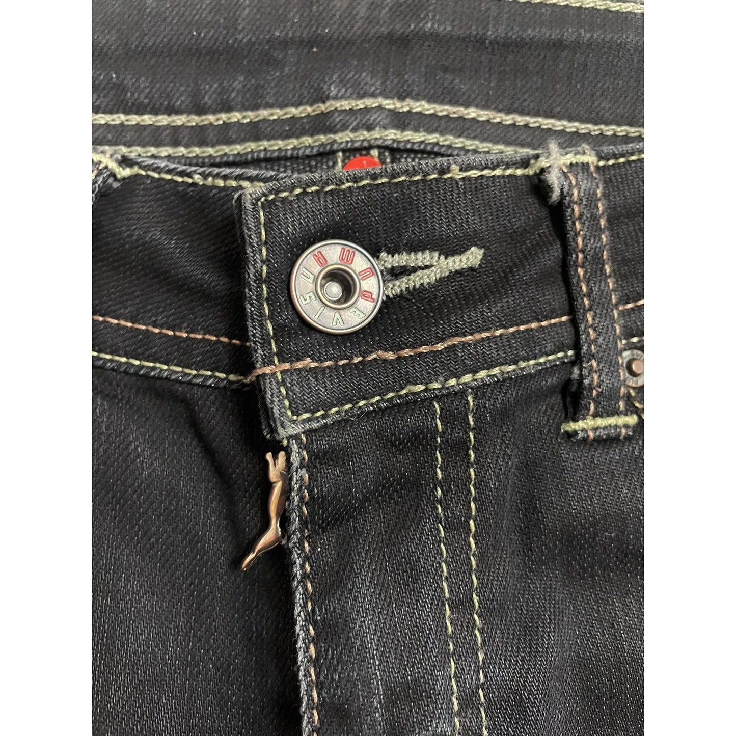 Evisu x Puma vintage black jeans seagulls Y2K