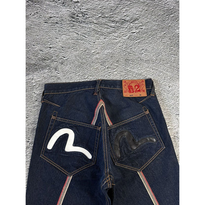 Evisu jeans vintage inside out selvedge white black