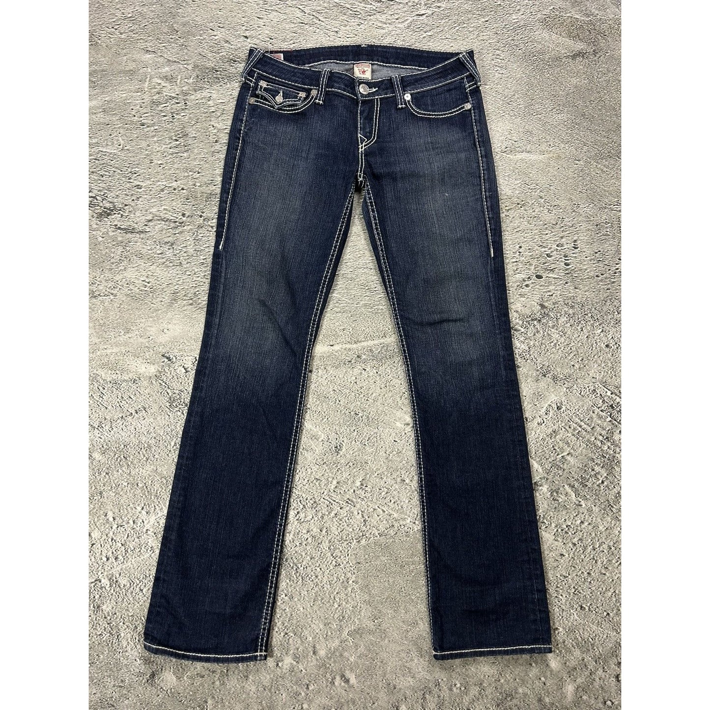 True Religion jeans flared vintage navy blue Billy white