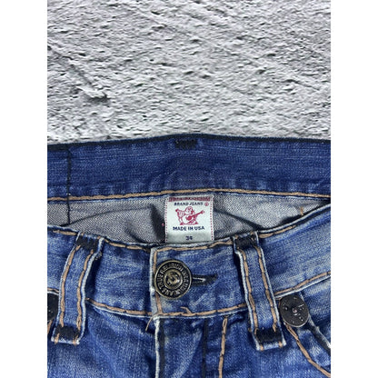 True Religion Blue jeans white thick stitching Bobby