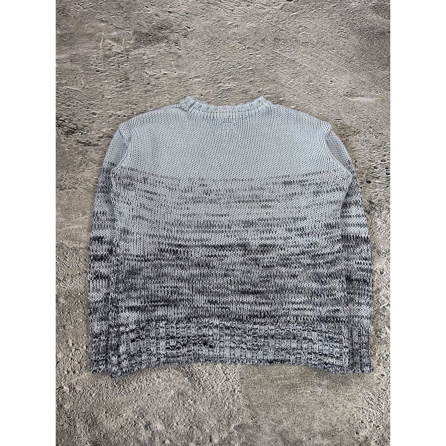 Evisu sweater big logo seagull knit vintage grey red EU ED