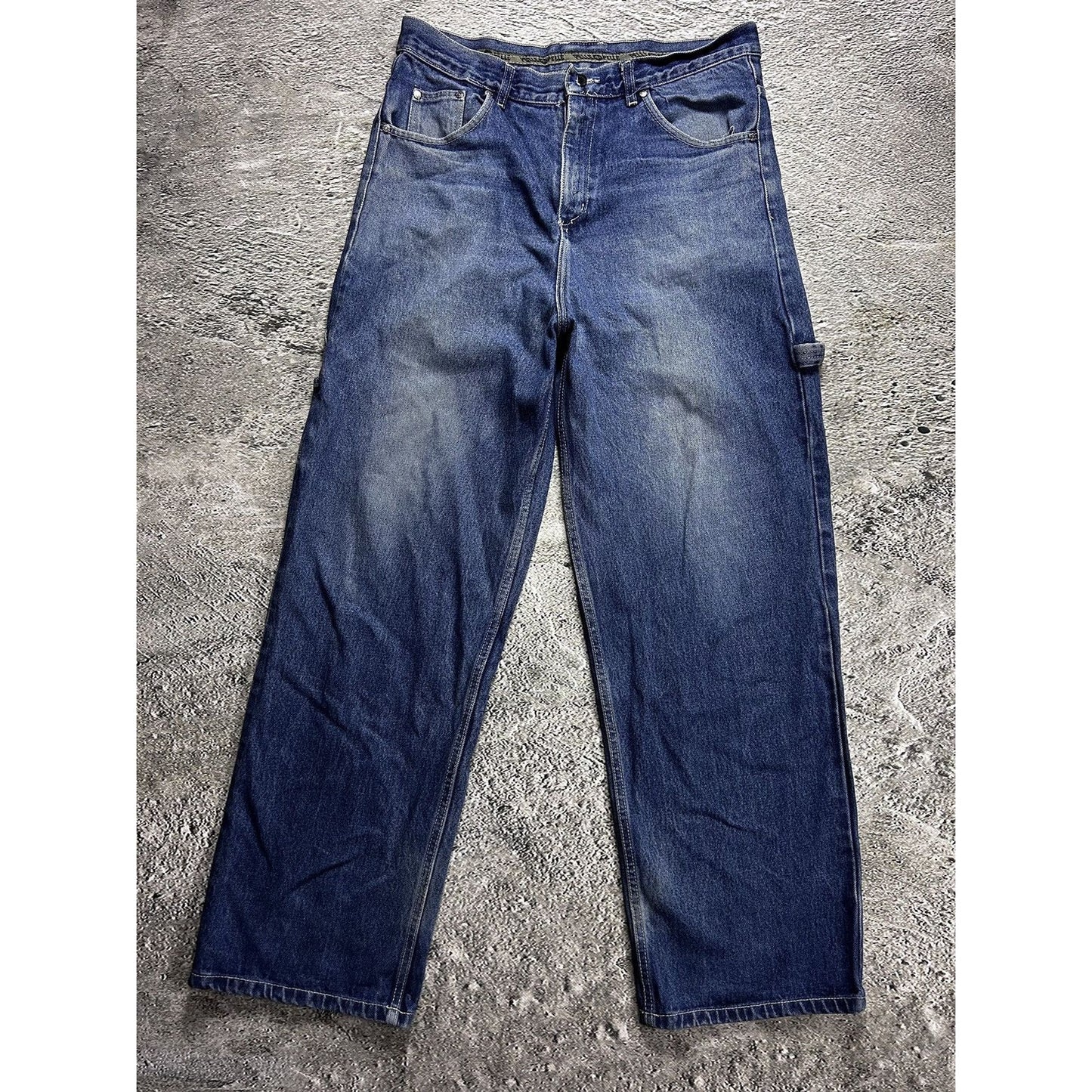 Pelle Pelle vintage blue jeans cargo big logo Y2K baggy