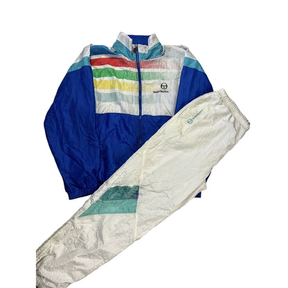 Sergio Tacchini track suit vintage blue white nylon