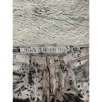 Rock Revival vintage jeans moto biker Y2K slim beige black