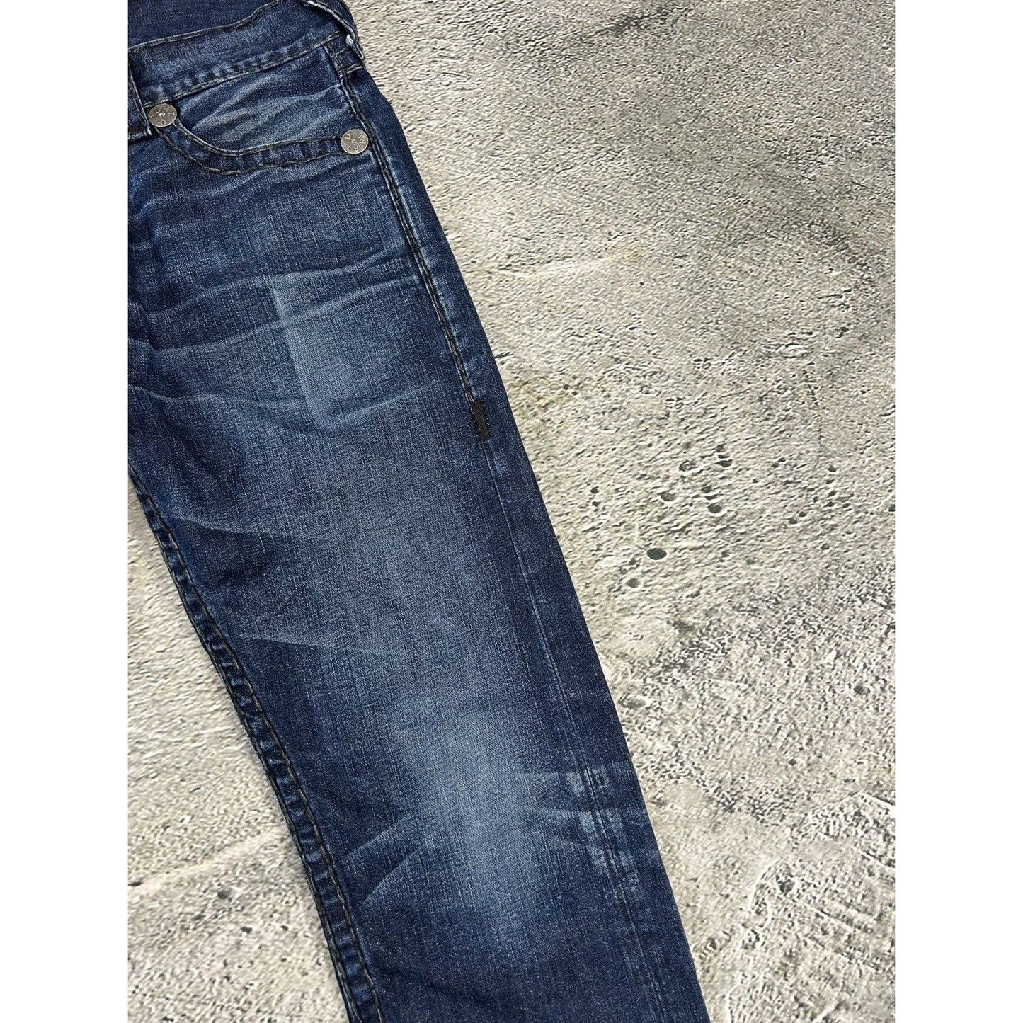 True Religion navy jeans black thick stitching Jack Big QT
