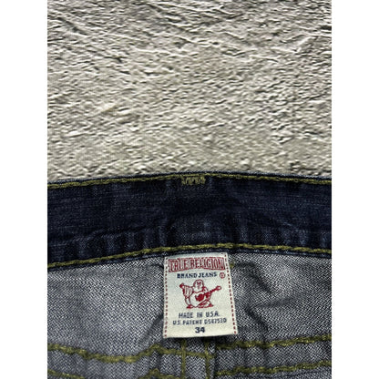 True Religion vintage jeans navy thick stitching khaki Y2K