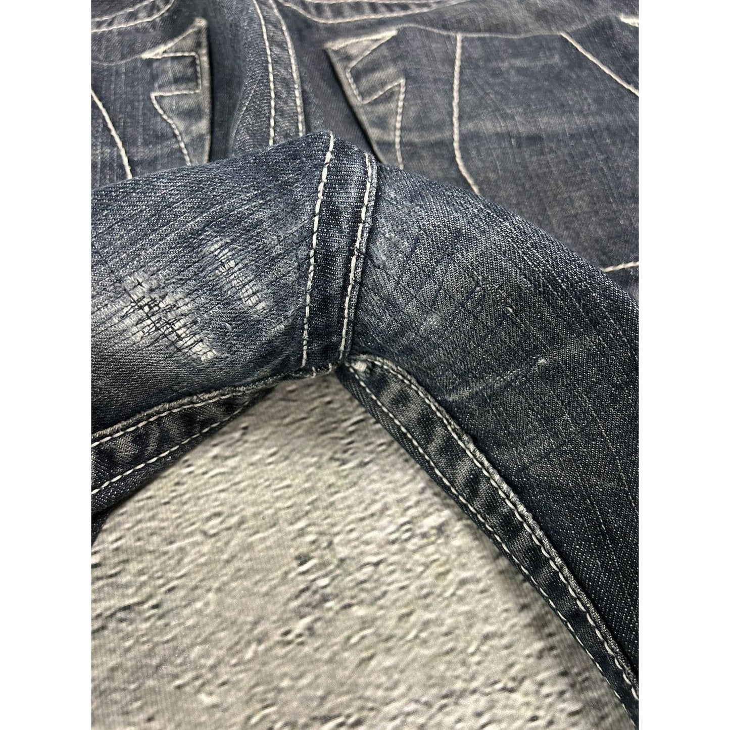 True Religion vintage jeans navy blue thick stitching Bobby
