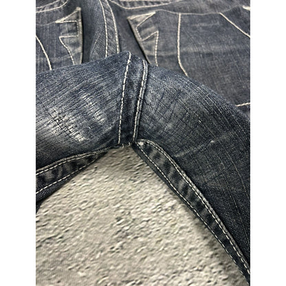 True Religion vintage jeans navy blue thick stitching Bobby