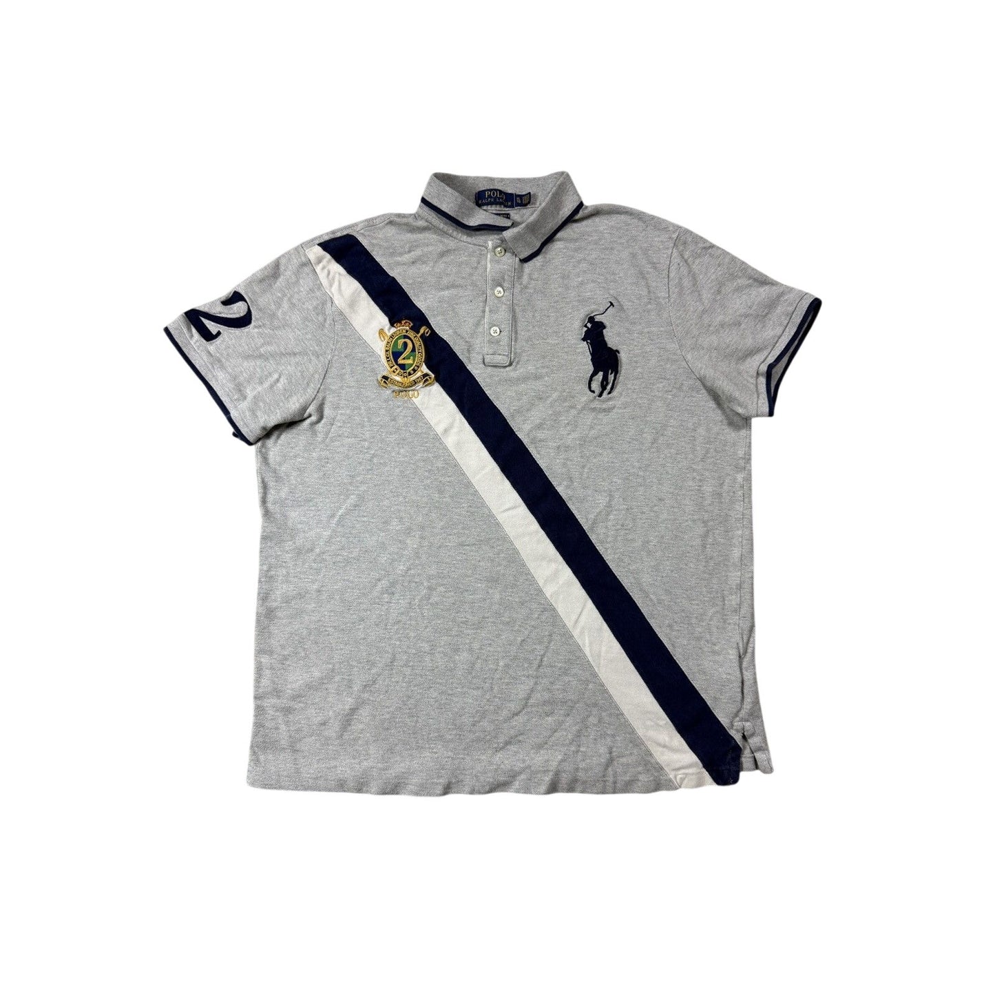Chief Keef Polo Ralph Lauren grey Polo T-shirt big pony navy