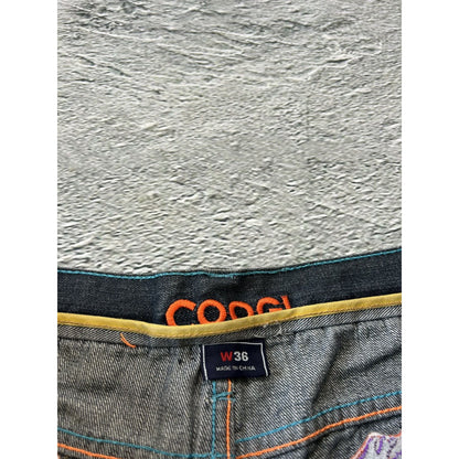 Coogi jorts denim shorts vintage embroidery Y2K