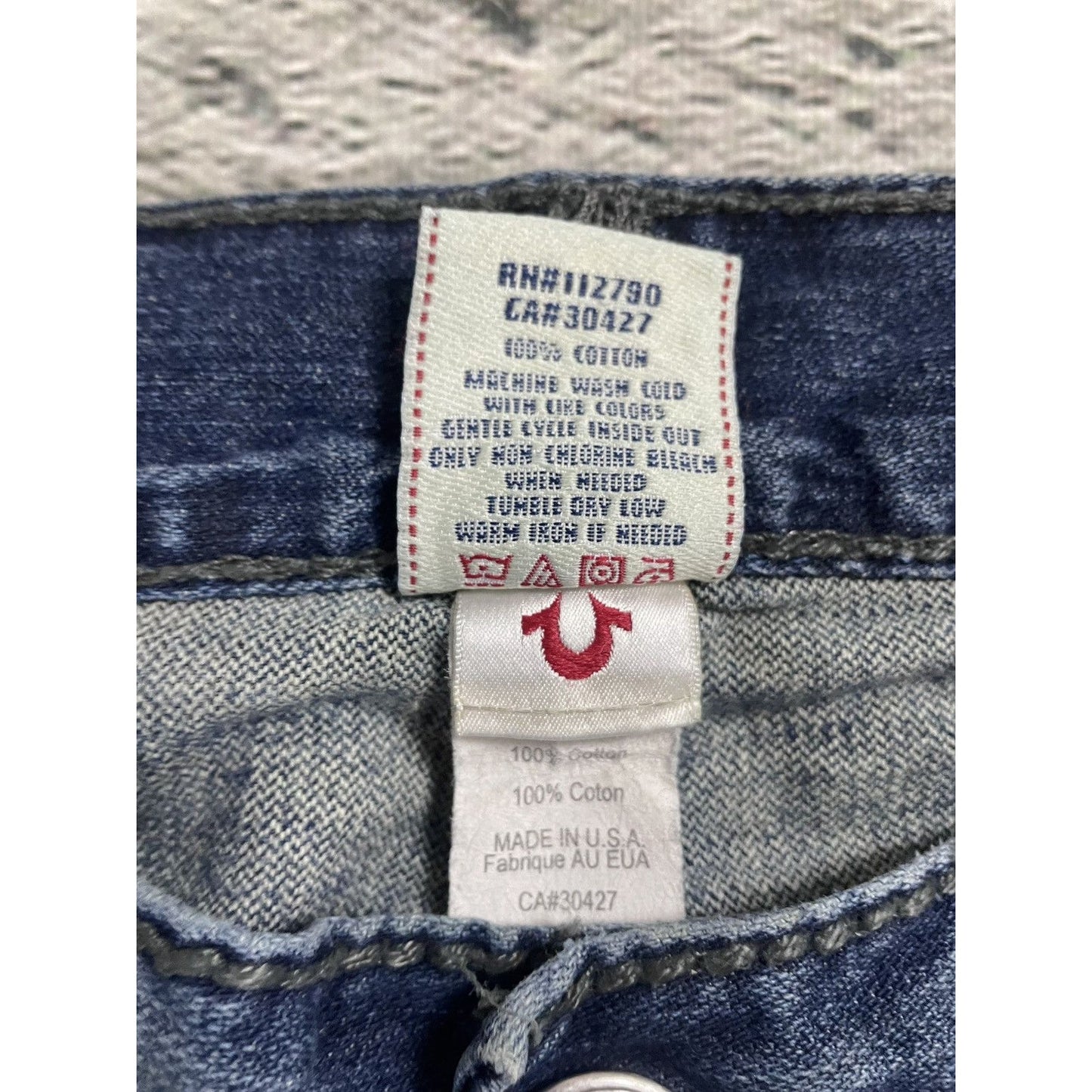 True Religion vintage blue jeans Ricky thick stitching Y2K